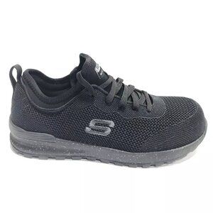 Skechers Women’s Bulkin-Balran, Black Composite Toe Sneakers, Size 6.5 M